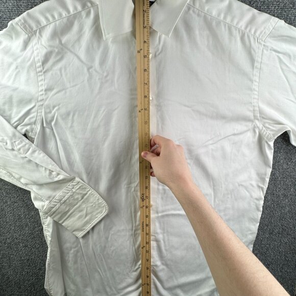 Eton Long Sleeve Button Up Shirt Men Cotton Designer White Ganghester 16.5 Woven - Picture 3 of 15